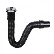 Sanotechnik - WT-Siphon m.Ventil schwarz Exclusiv m.flex.Schl.
