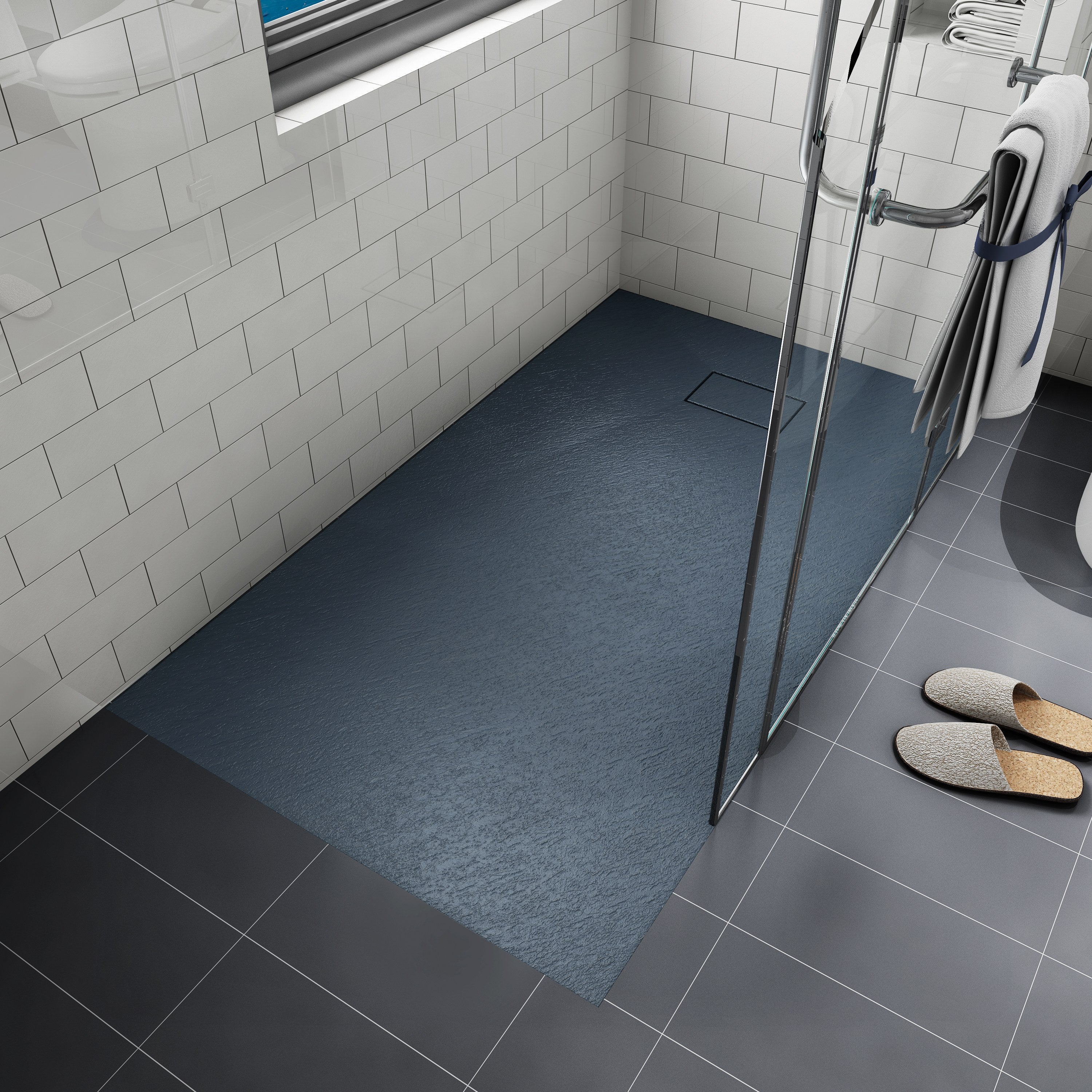 Sanotechnik - Schneidbare SMC Brausetasse 120x90cm schwarz