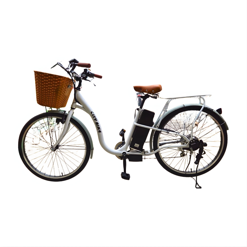 Electro RETRO Bicycle mit Korb XC-313-B/W