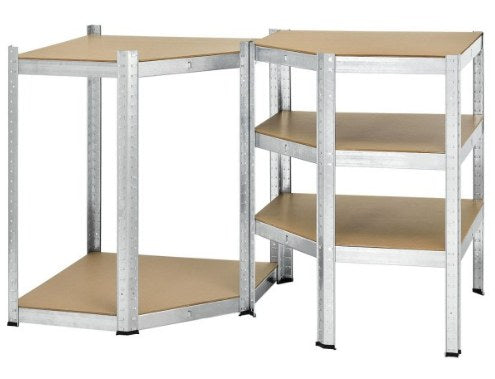 Sanotechnik - Eck-Schwerlastregal zink 77x77x40x40x41xH180 cm