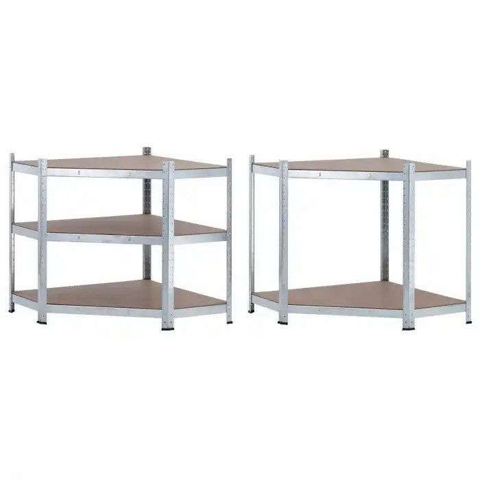 Sanotechnik - Eck-Schwerlastregal zink 77x77x40x40x41xH180 cm