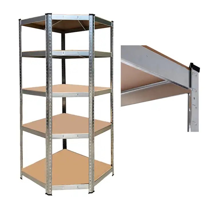 Sanotechnik - Eck-Schwerlastregal zink 77x77x40x40x41xH180 cm