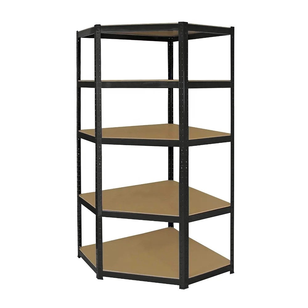 Sanotechnik - Eck-Schwerlastregal schwarz 77x77x40x40x41xH180 cm