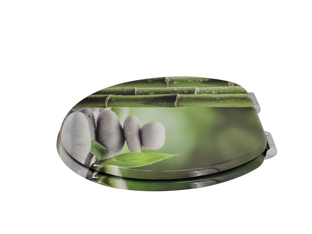 Sanotechnik - WC Sitz MDF-HOLZ färbig mit SOFTCLOSE Bambus Design