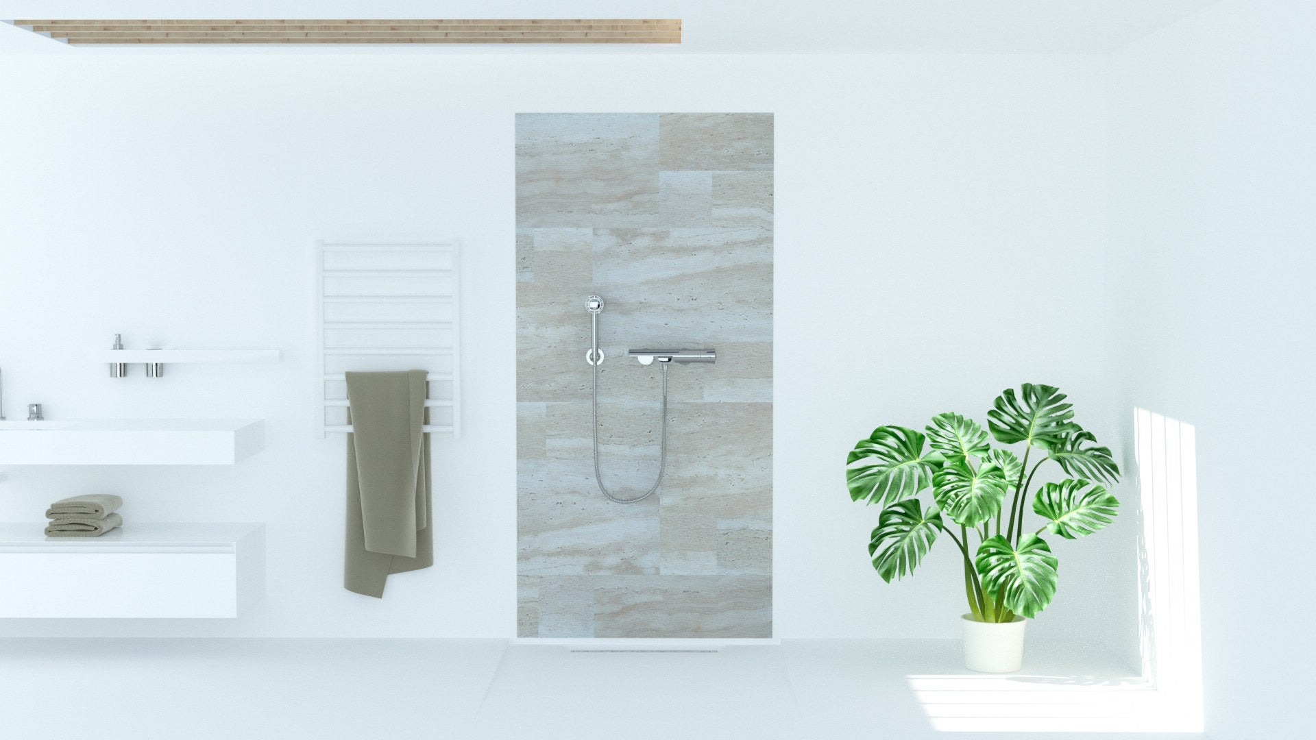 Sanotechnik - SANOWALL TRAVERTIN Wandverkleidung 100x205x0,3cm