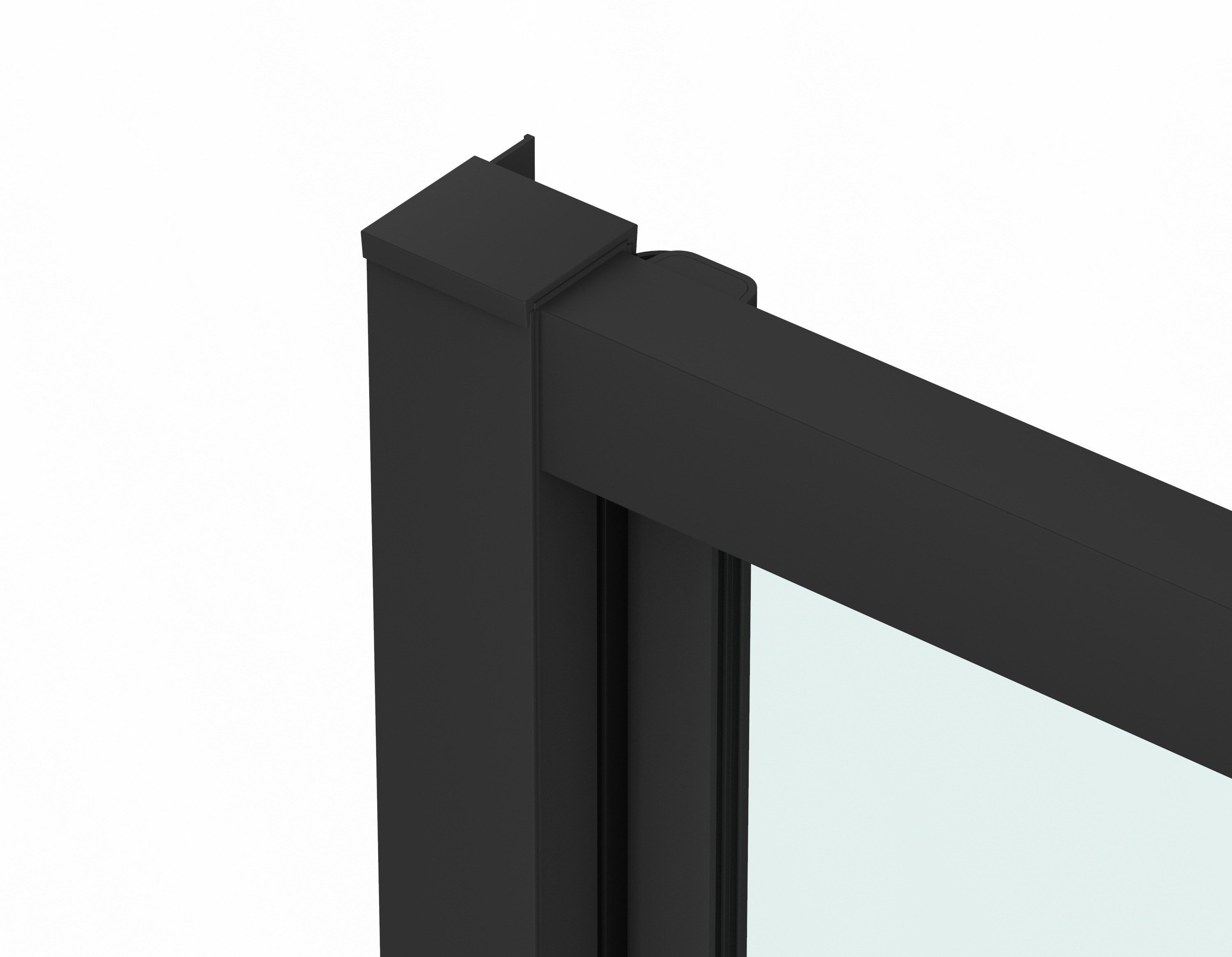 Sanotechnik - Falttür schwarz 98-102x200cm 6mm Easy-Clean