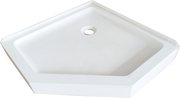 Sanotechnik - Fünfeck Brausetasse 90x90x15cm weiß