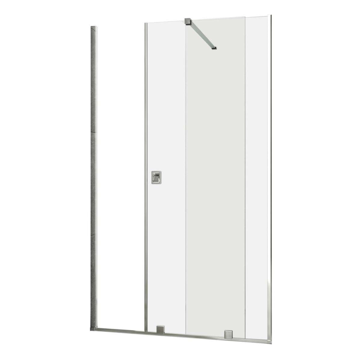 Eckduschkabine - ELITE CHROM Schiebetüre mit Fixglas