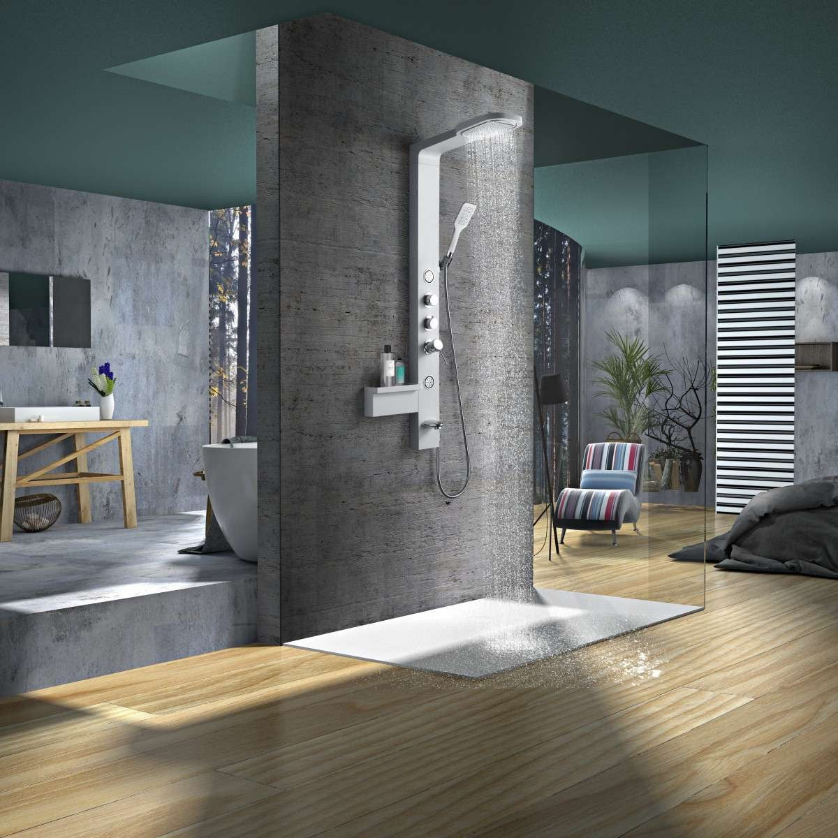 Sanotechnik - Duschmassagepaneel IBIZA silber
