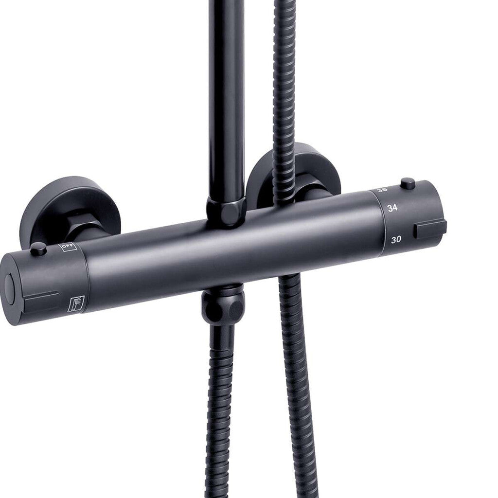 Sanotechnik - Brausestangenset 1 Funk mit Thermostatmischer schwarz matt
