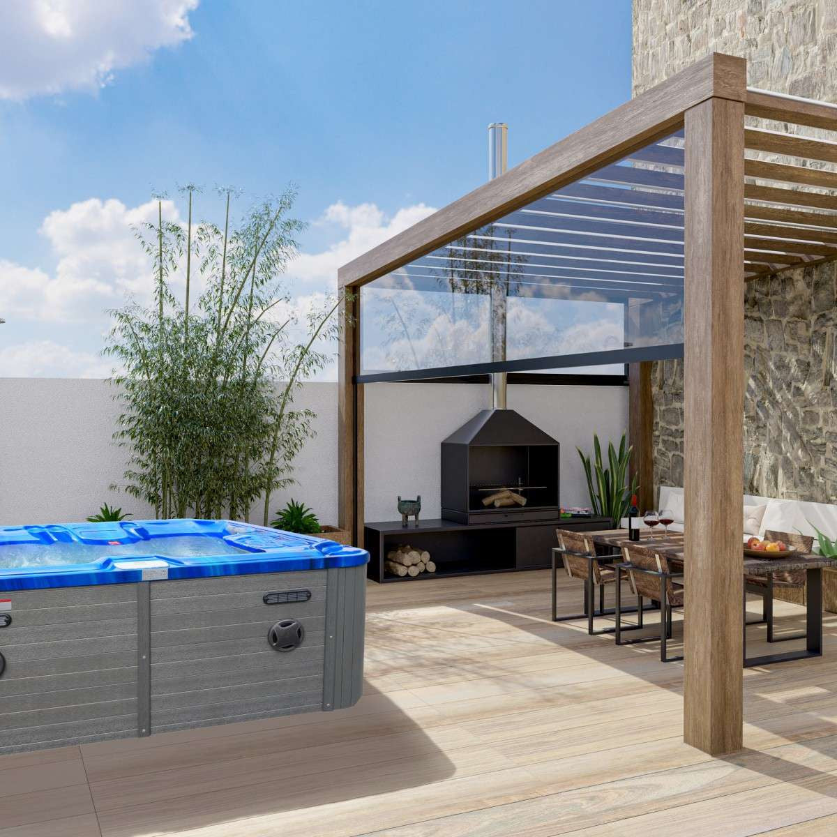 SANOTECHNIK I Outdoor Whirlpool OASIS - inkl. Abdeckung