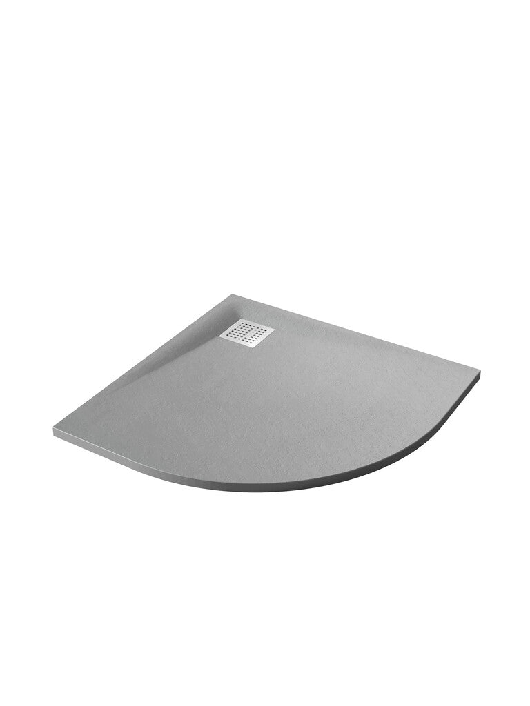 Sanotechnik - SMC Rund-Brausetasse 90x90cm grau Steinoptik