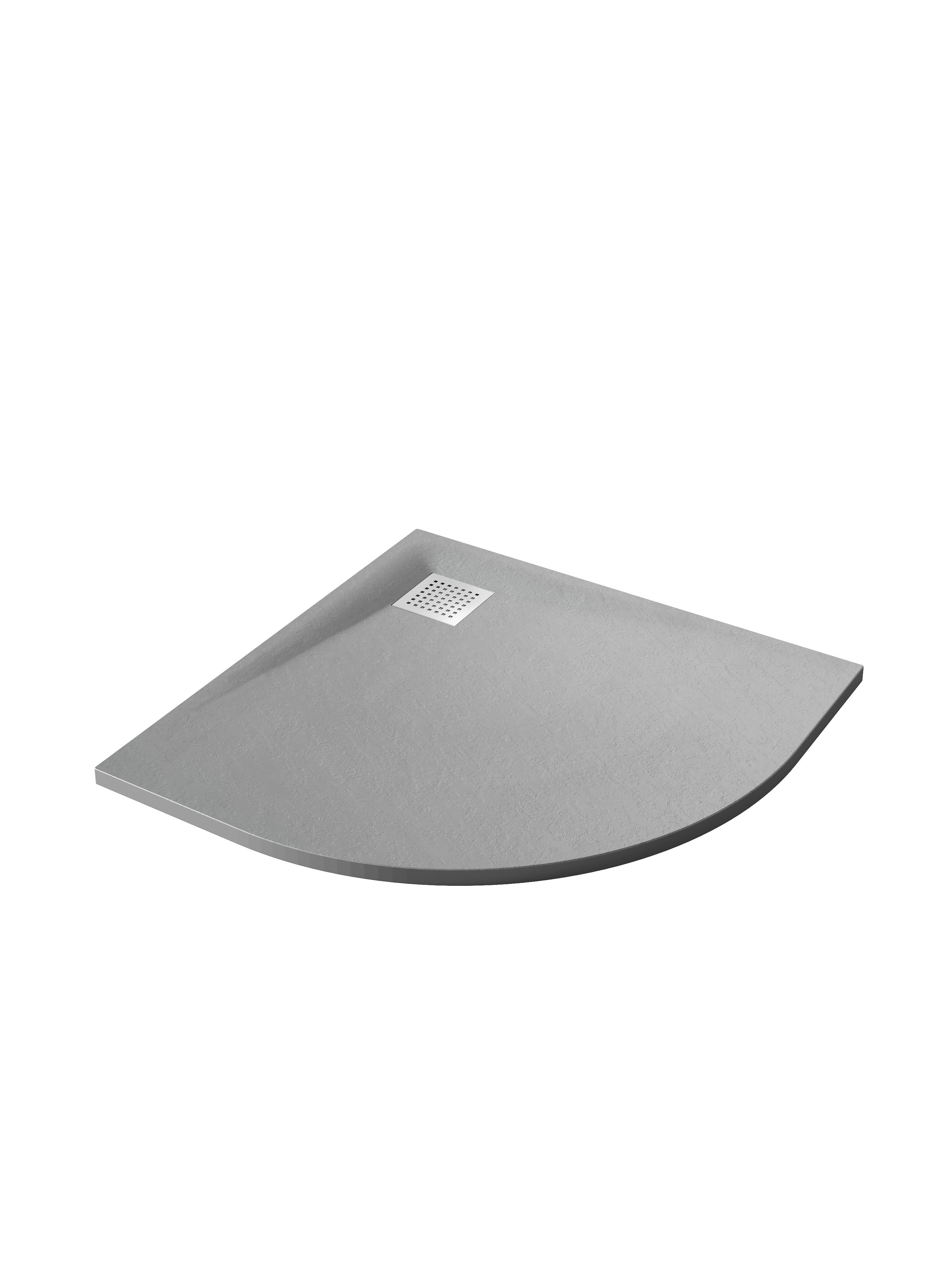Sanotechnik - SMC Rund-Brausetasse 90x90cm grau Steinoptik