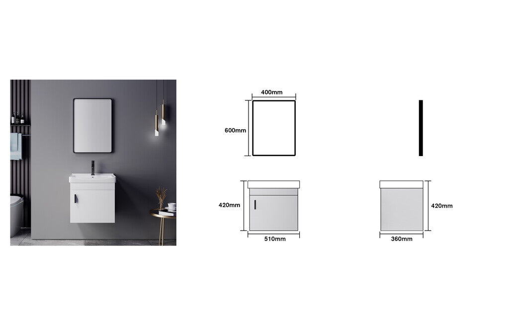 Sanotechnik - ALPHA Bathroom Cabinet & Mirror