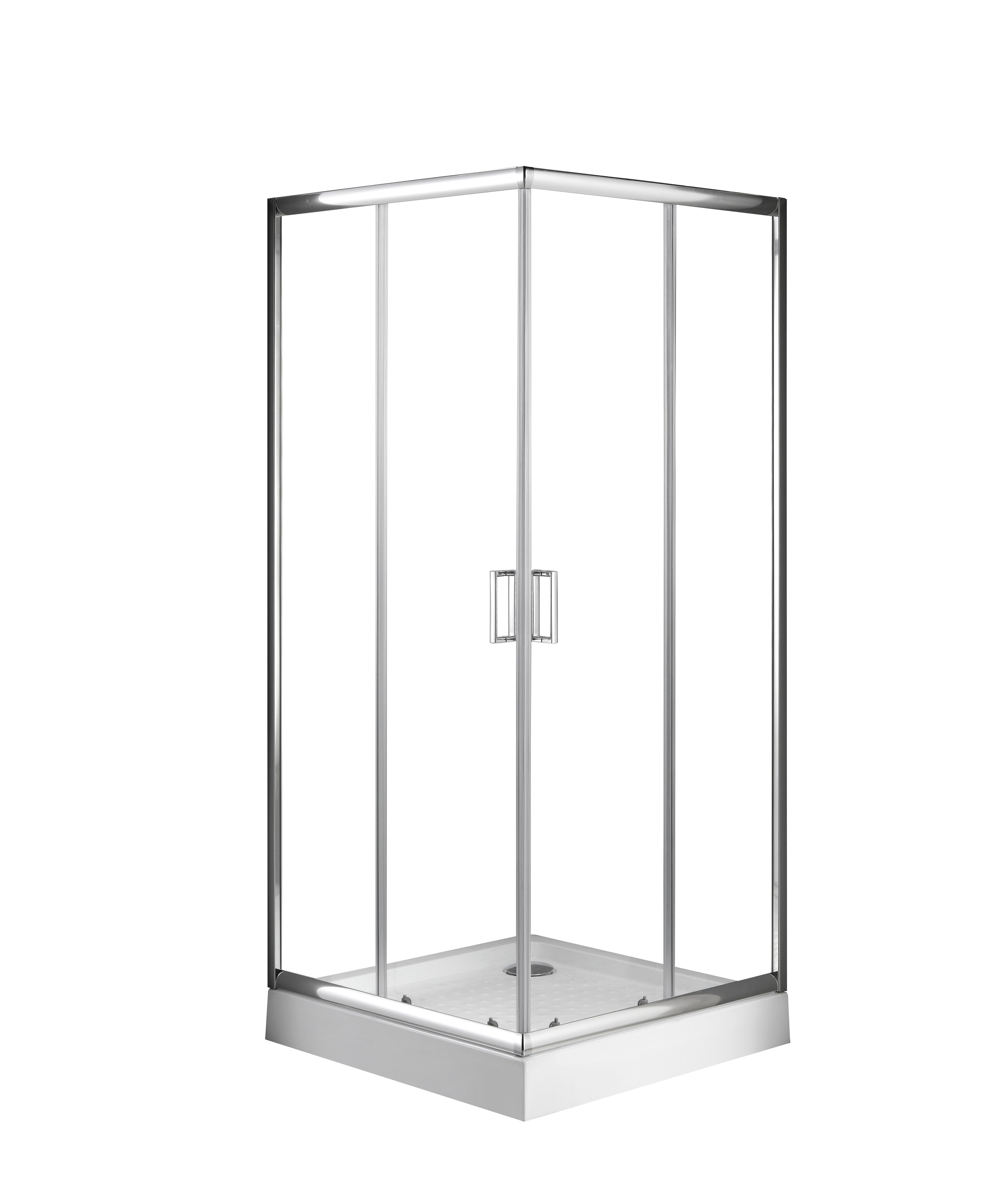 Sanotechnik - Eckeinstieg chrom 79-80x79-80x190cm