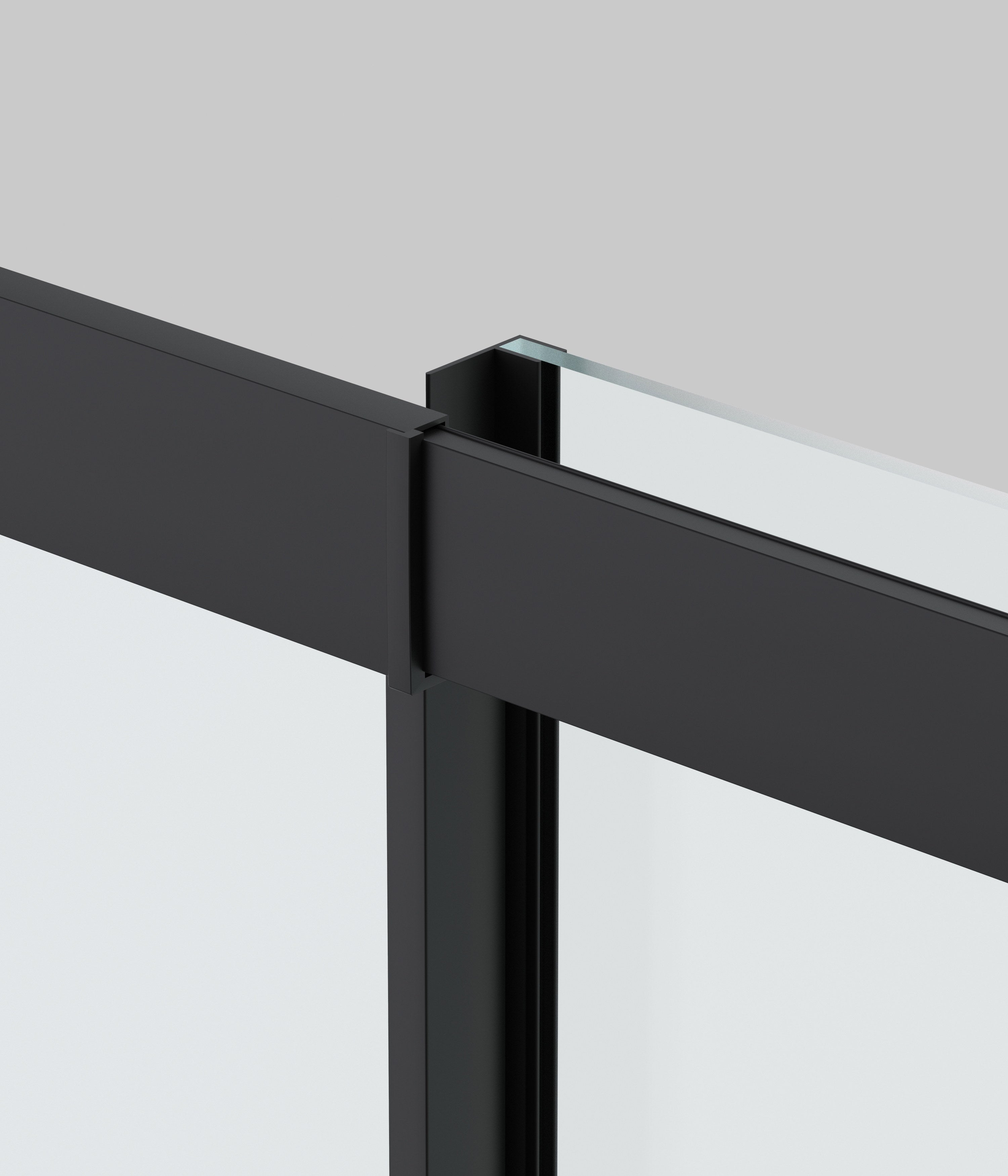 Sanotechnik - Eckduschkabine 78,5-90x190cm profile in schwarz 5mm glas