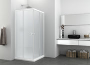 Sanotechnik - Eckeinstieg,weiß 78,5-90x78,5-90x190cm mattglas