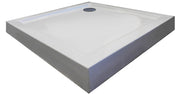 Sanotechnik - Eck-Brausetasse 90x90x12cm m.fixer Sch. weiß