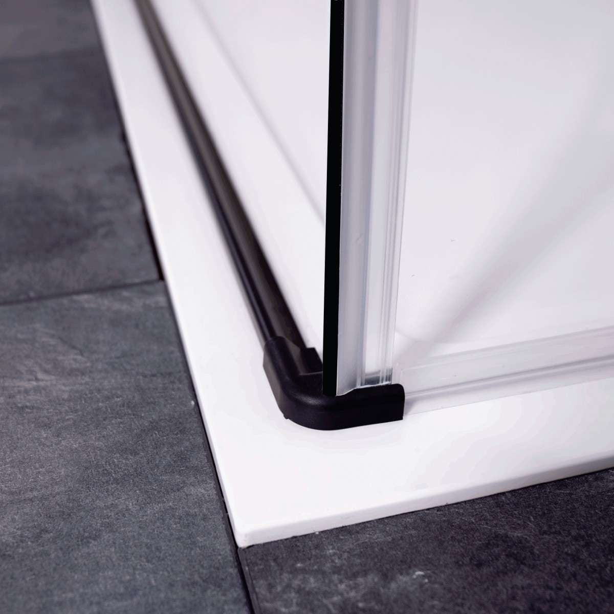 Sanotechnik - Glasfixteil schwarz matt 115-117x195 cm