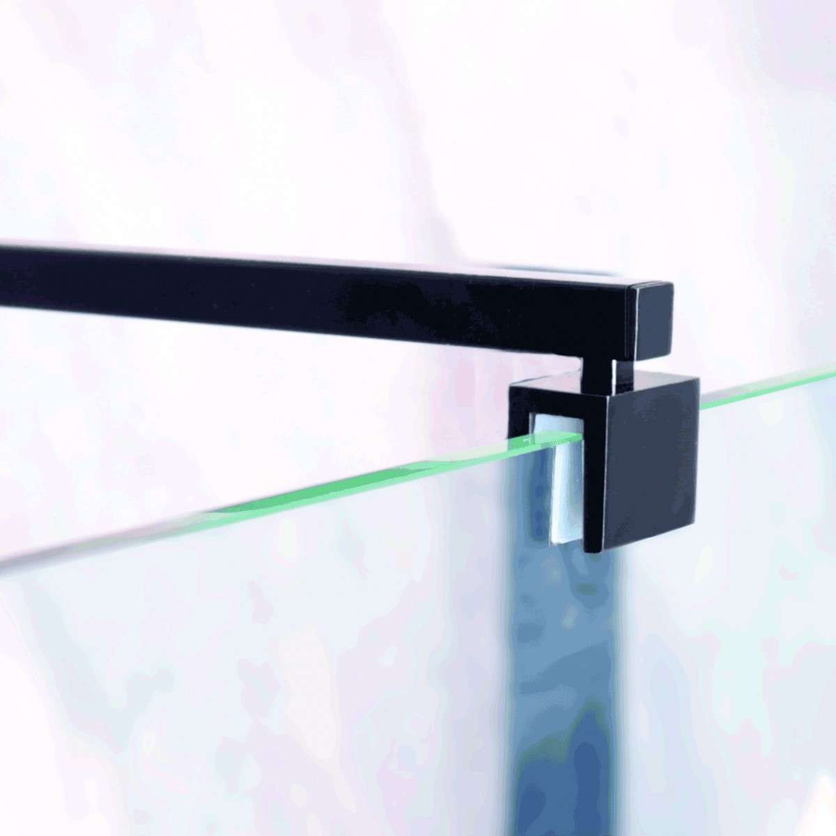 Sanotechnik - Glasfixteil schwarz matt 115-117x195 cm