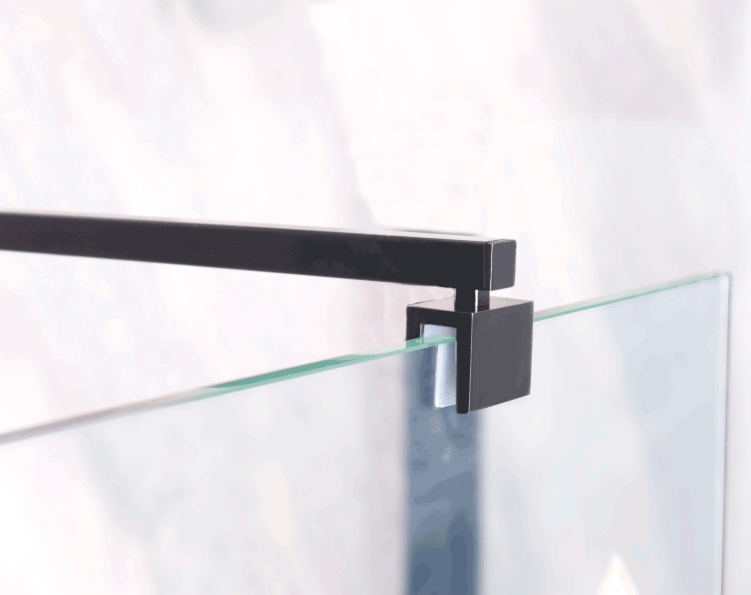 Sanotechnik - Glasfixteil schwarz matt 65-67x195cm