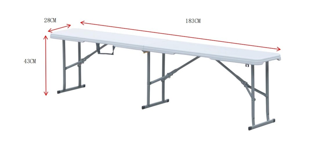 Sanotechnik - Klappbank weiß 183x28x43 cm