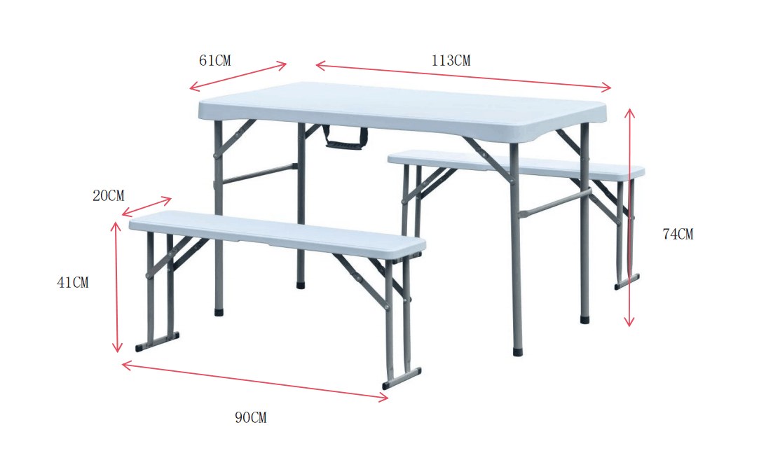Sanotechnik - Biergarniturset klappbar 113x61x74 cm