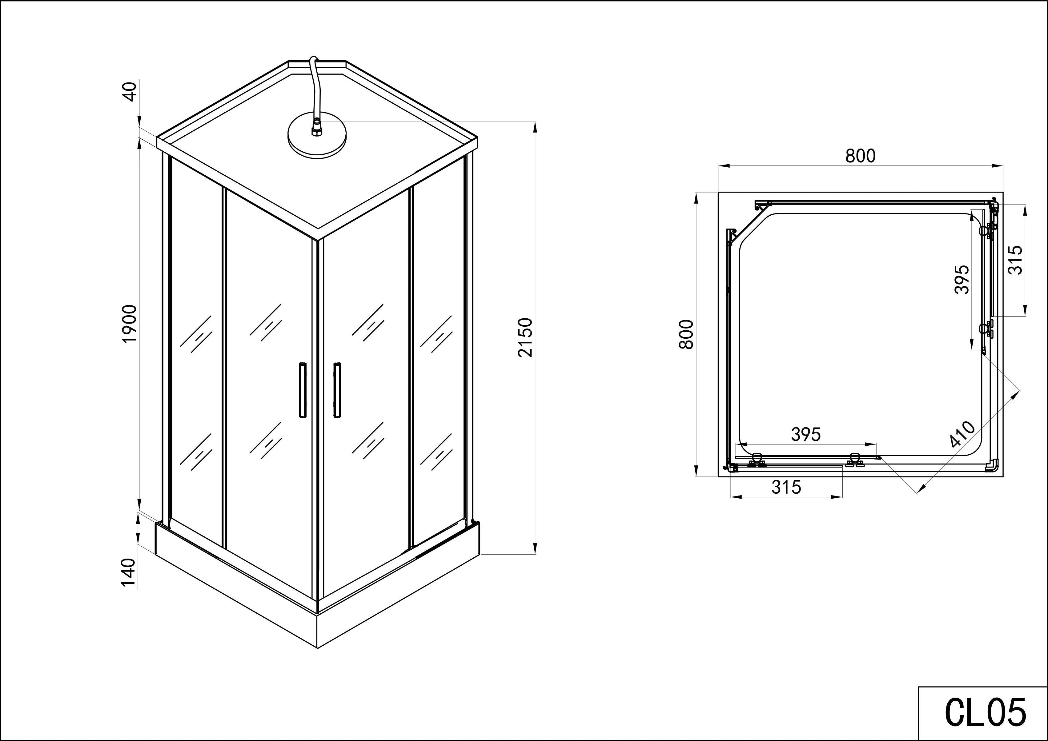 Sanotechnik - Komplettdk TWIST 1 80x80x215cm Quickline