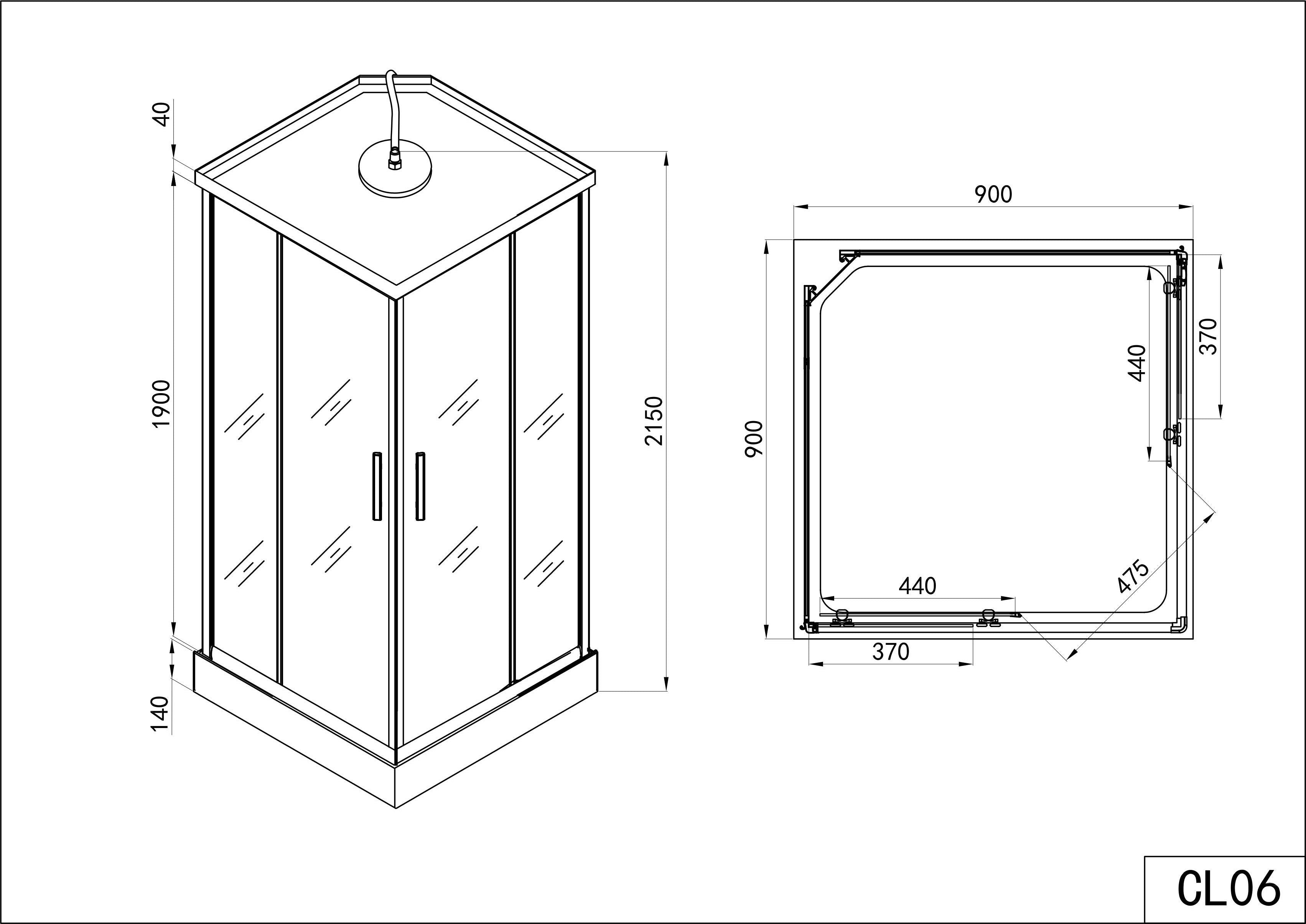 Sanotechnik - Komplettdk TWIST 2 90x90x215cm Quickline