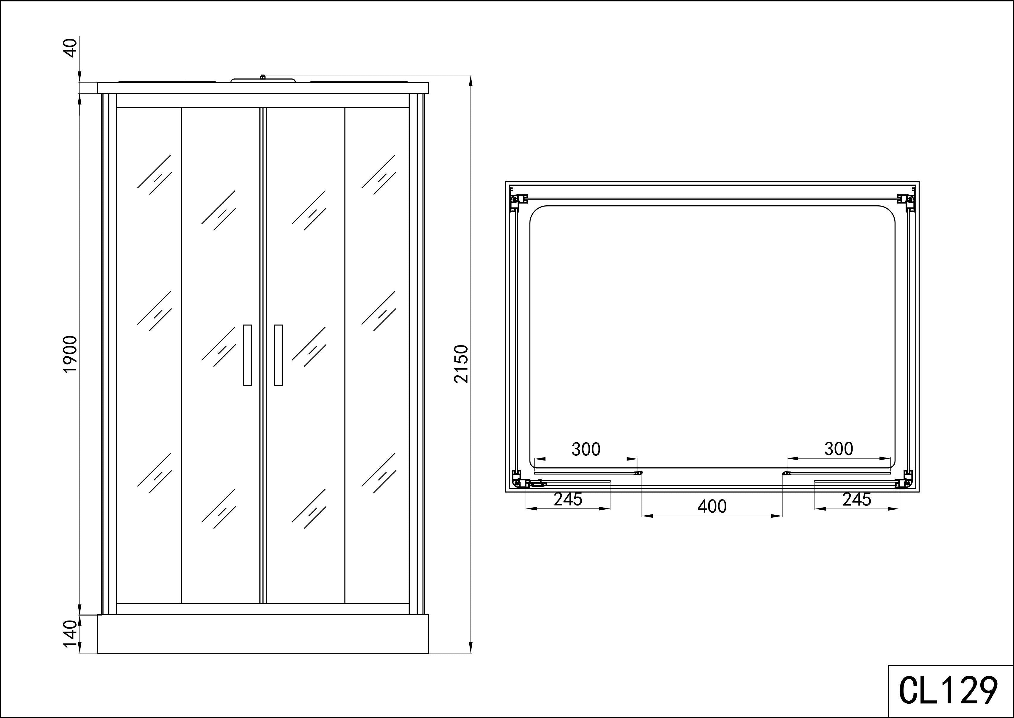 Sanotechnik - *Komplettdk ROXANA 90x120x215cm Quickline