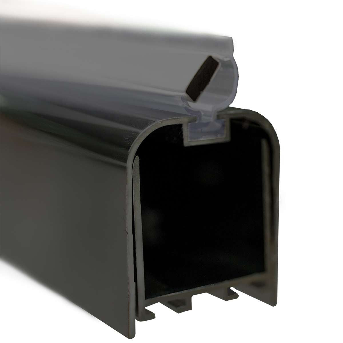 Sanotechnik - Wandprofil schwarz matt inkl.Magnetd  4,5–6,5x195cm