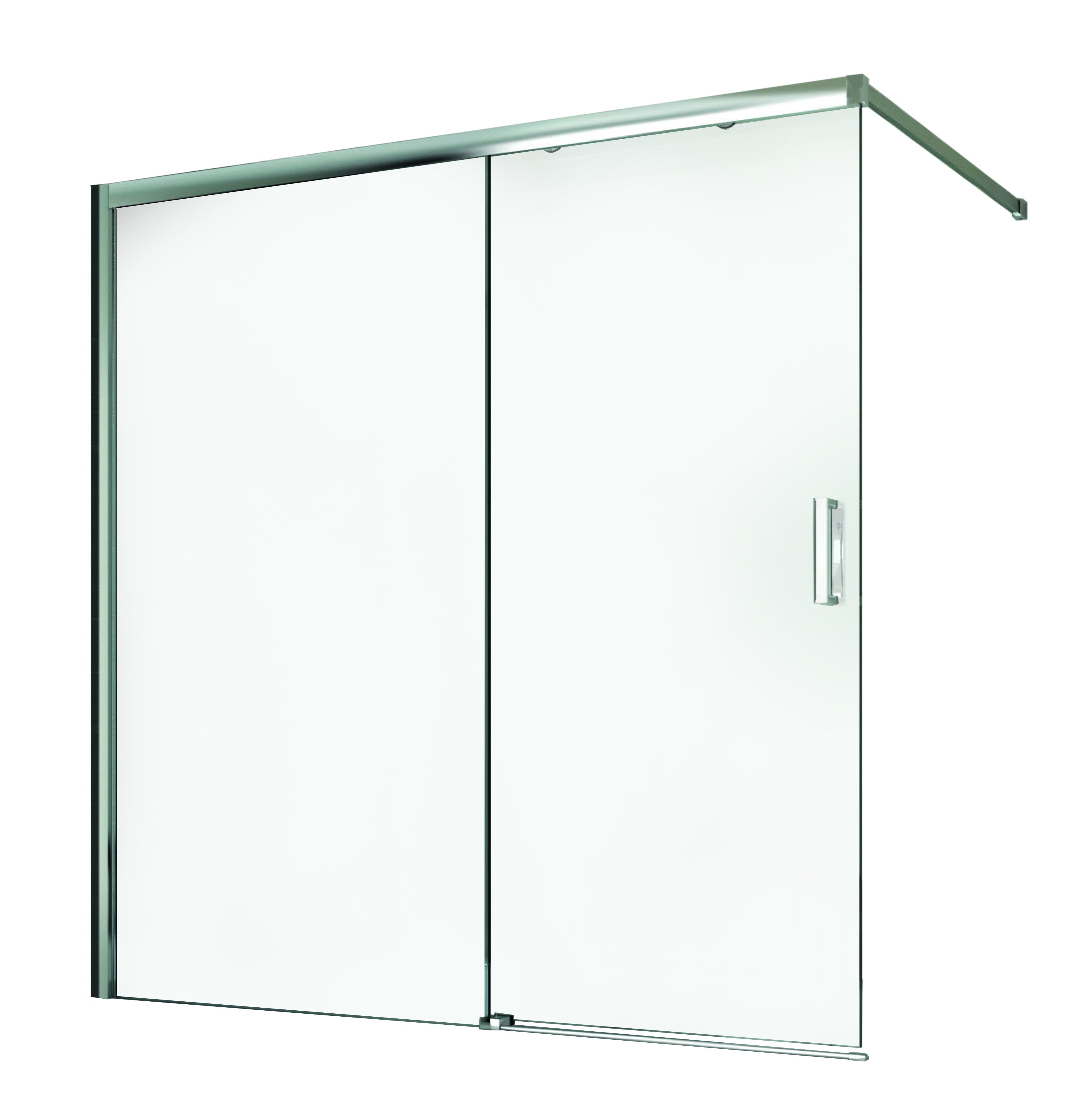 Sanotechnik - Badewannenaufsatz mit Schiebetüre  chrom 120x140cm 6mm Glas