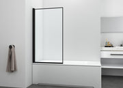 Sanotechnik - Wannenklappwand schwarz 80x140cm 5mm Glas klar