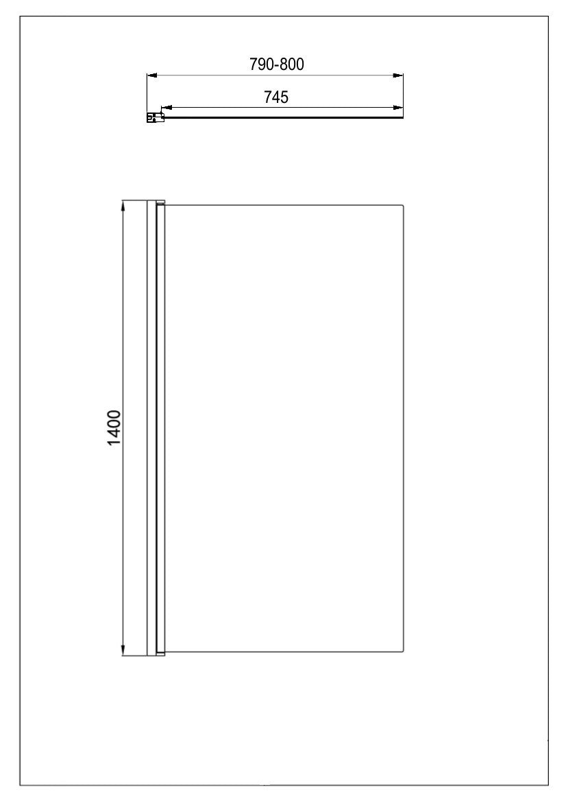 Sanotechnik - Wannenklappwand schwarz 80x140cm 5mm Glas klar