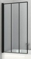 Sanotechnik - Wannenklappwand schwarz 80x140cm 4mm Glas