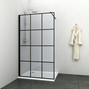 Sanotechnik - Duschabtrennung 98-100x195cm/Teleskophalterung und Wandprofil schwarz