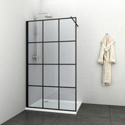 Sanotechnik - Duschabtrennung 118-120x195cm/Teleskophalterung und Wandprofil schwarz