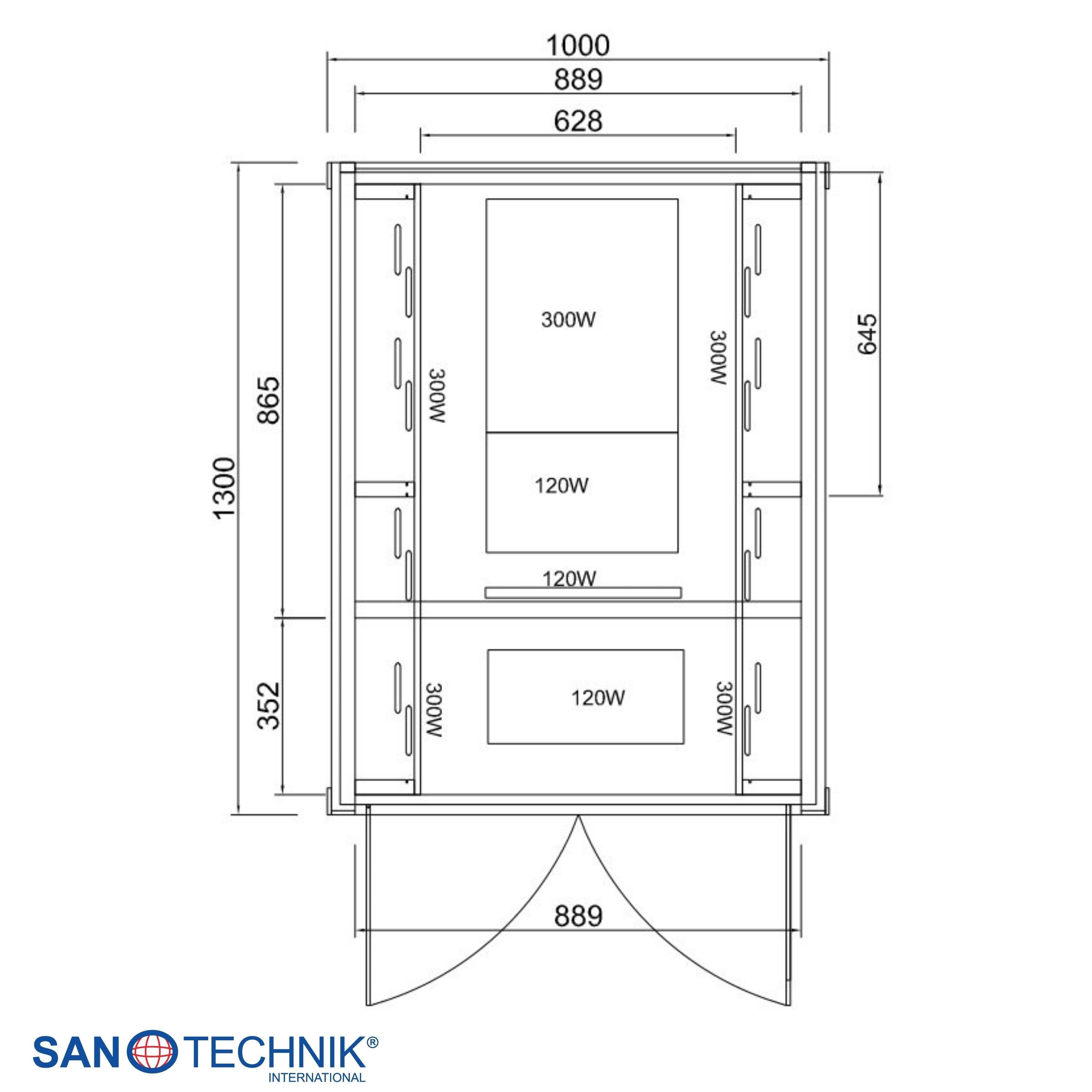 Sanotechnik - CARBON 1 Infrarotkabine für 1 Person 100x130x195 cm