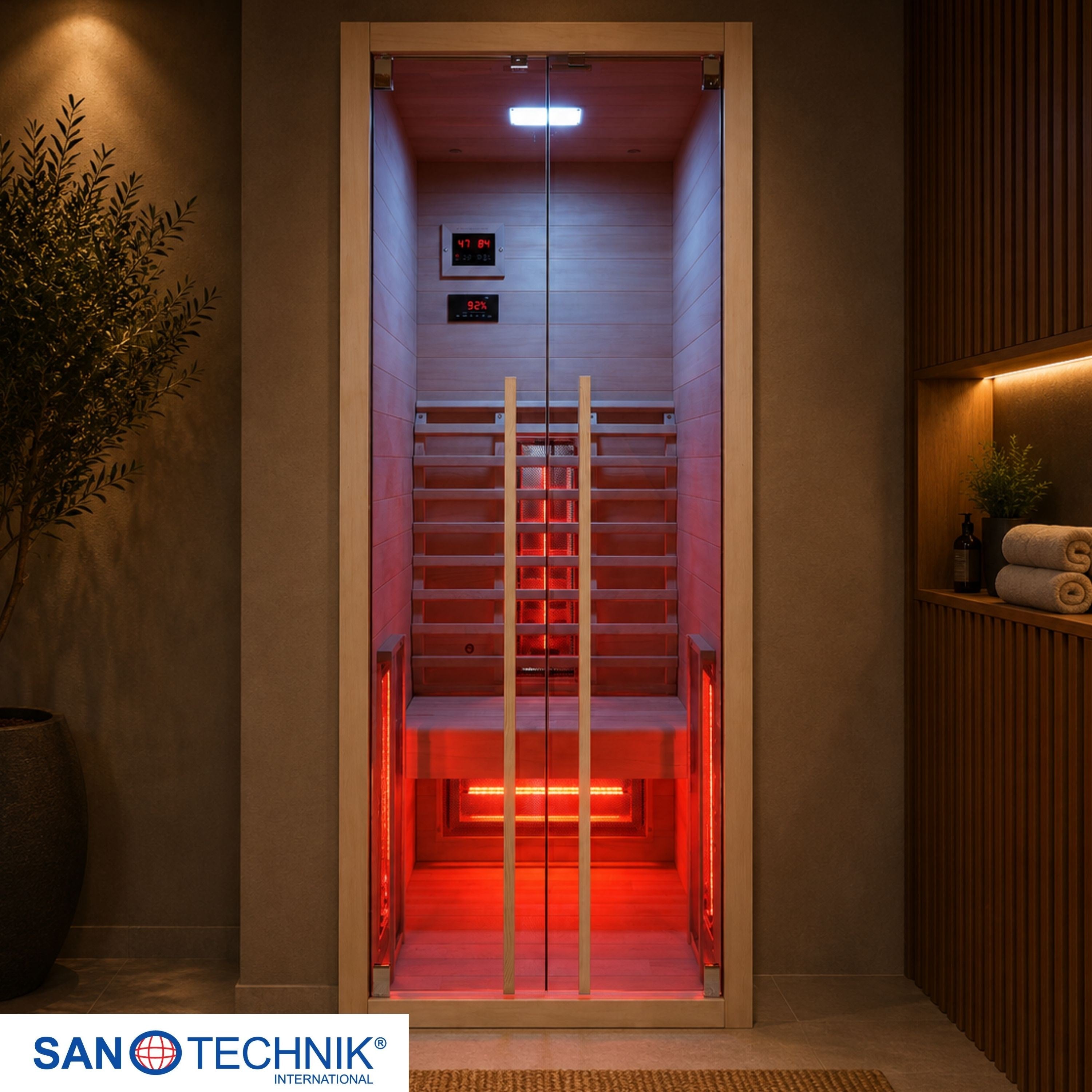 Sanotechnik - RUBY 1 Infrarotkabine für 1 Person 90x100x195 cm