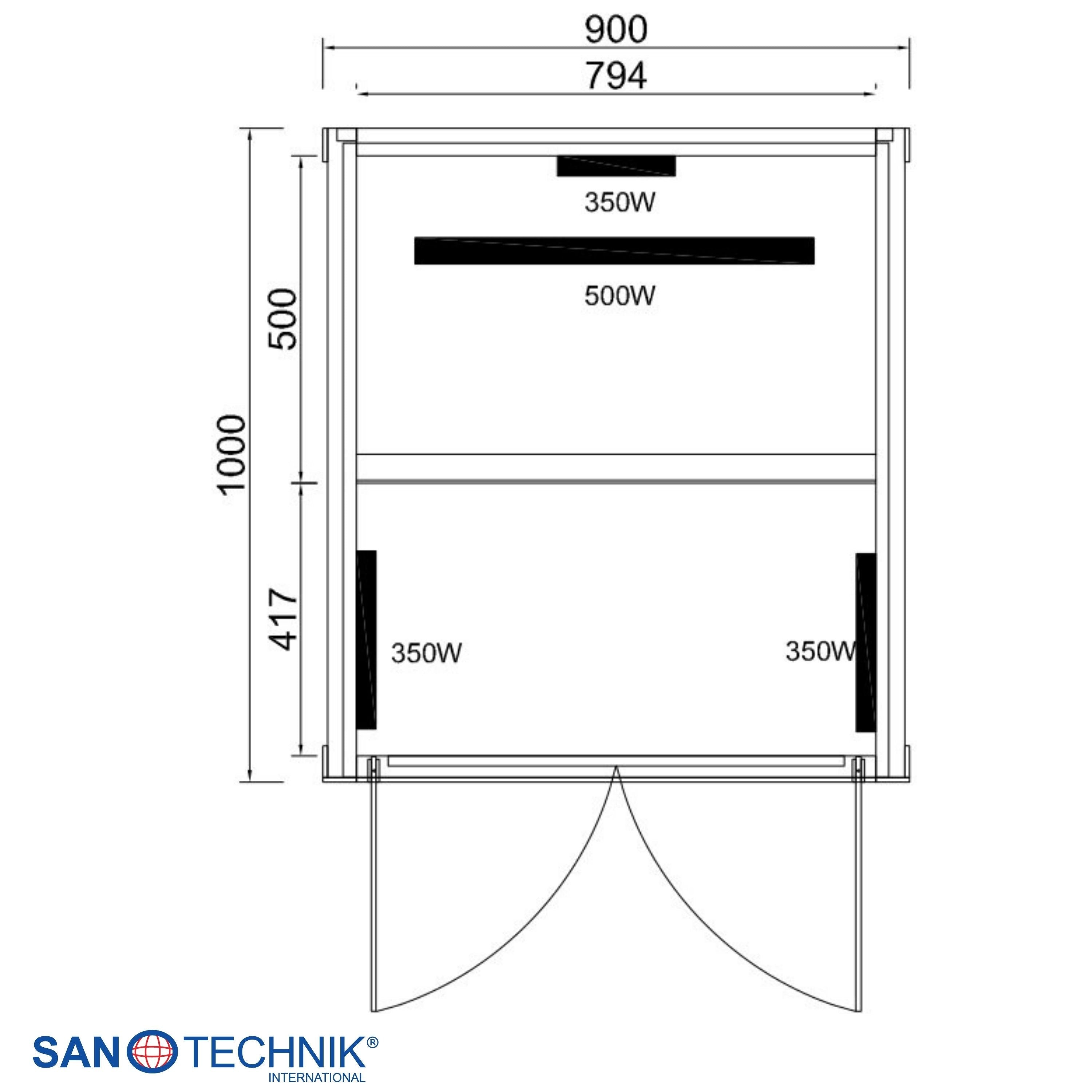 Sanotechnik - RUBY 1 Infrarotkabine für 1 Person 90x100x195 cm