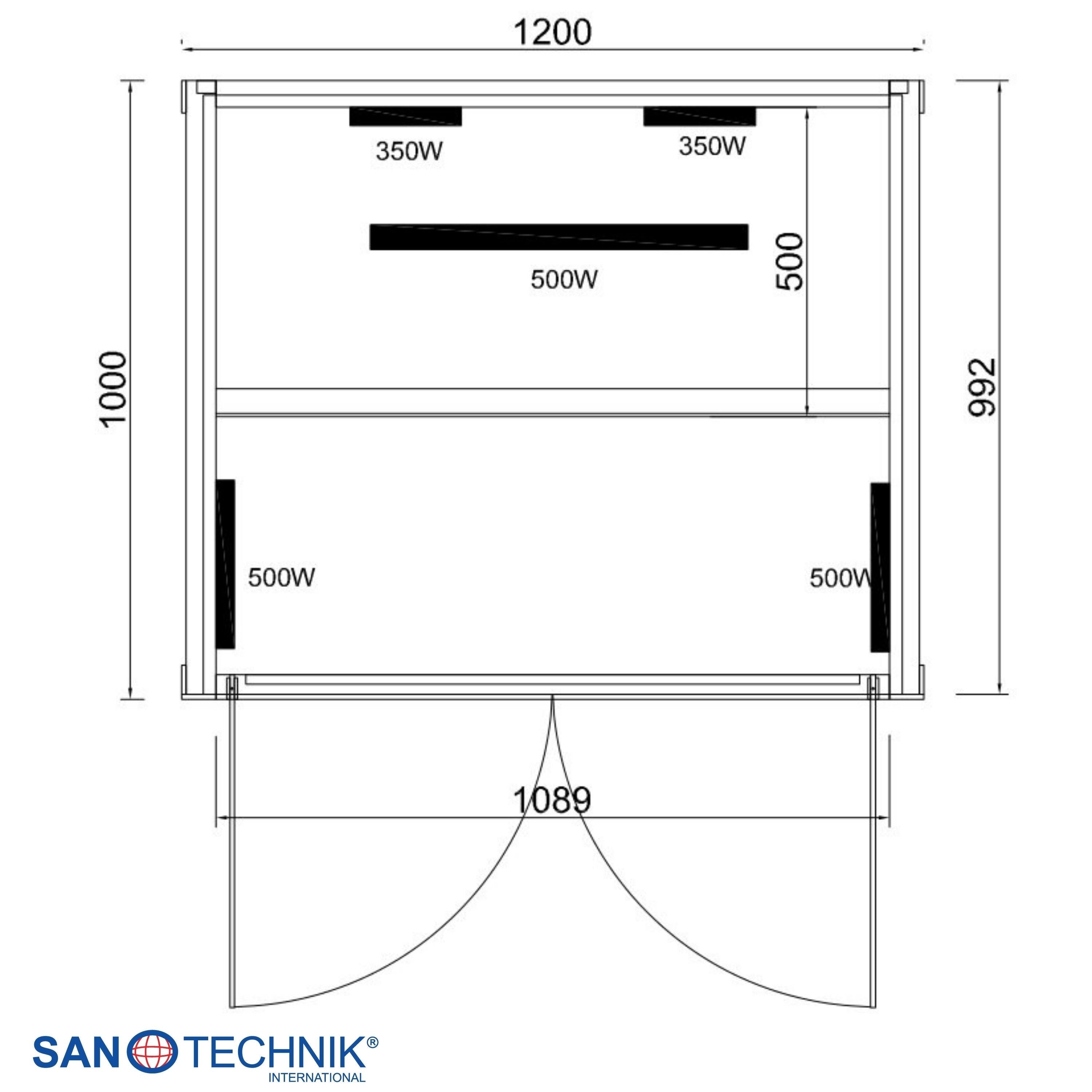Sanotechnik - RUBY 2 Infrarotkabine für 2 Personen 120x100x195 cm