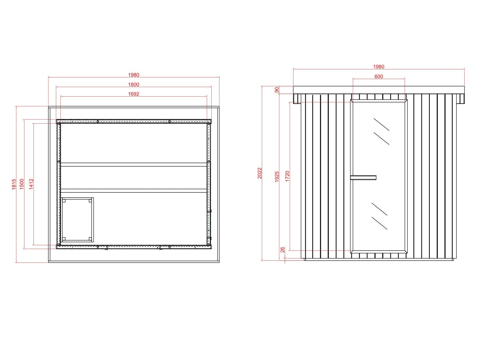 Outdoor Kombination Sauna und Infrarotkabine LAHTI