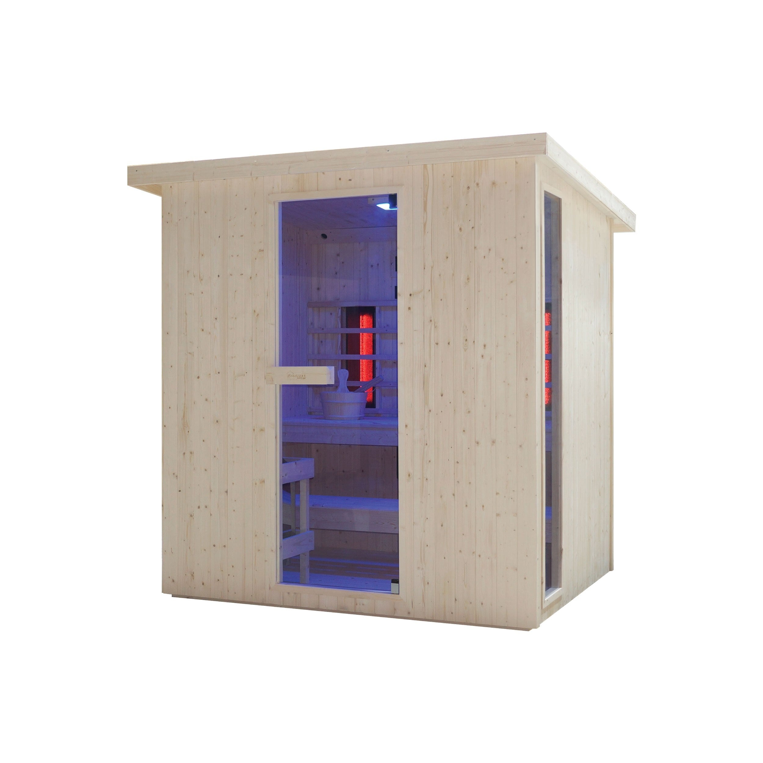 Sanotechnik - LAHTI Außensauna+Infrarotkabine für 5-6 Personen 198x181,5x202,2 cm