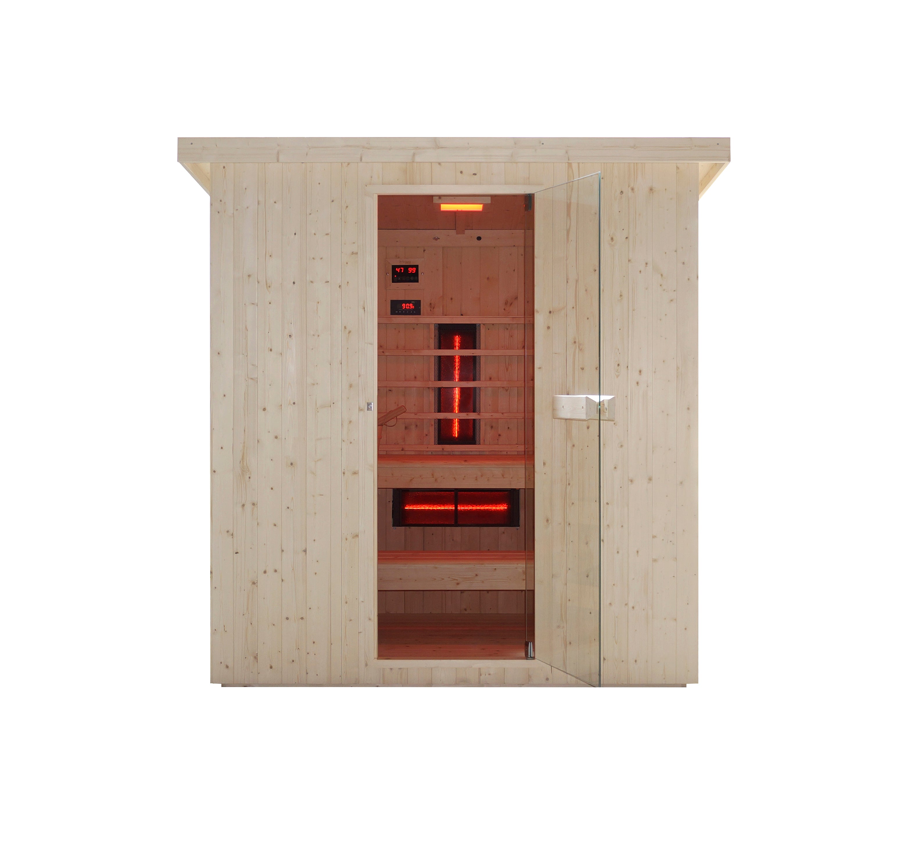 Sanotechnik - LAHTI Außensauna+Infrarotkabine für 2-3 Personen 198x181,5x202,2 cm