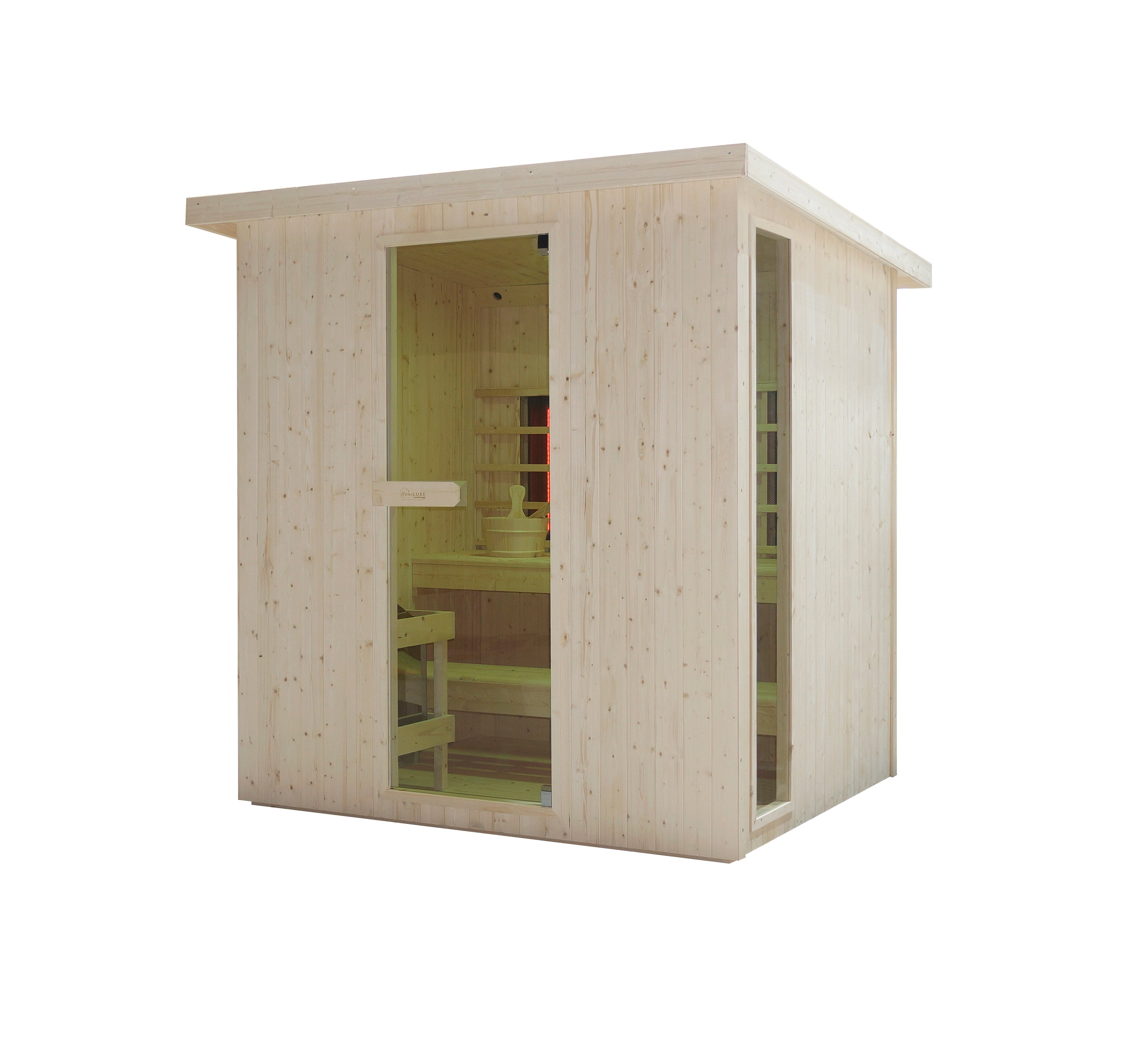 Sanotechnik - LAHTI Außensauna+Infrarotkabine für 2-3 Personen 198x181,5x202,2 cm