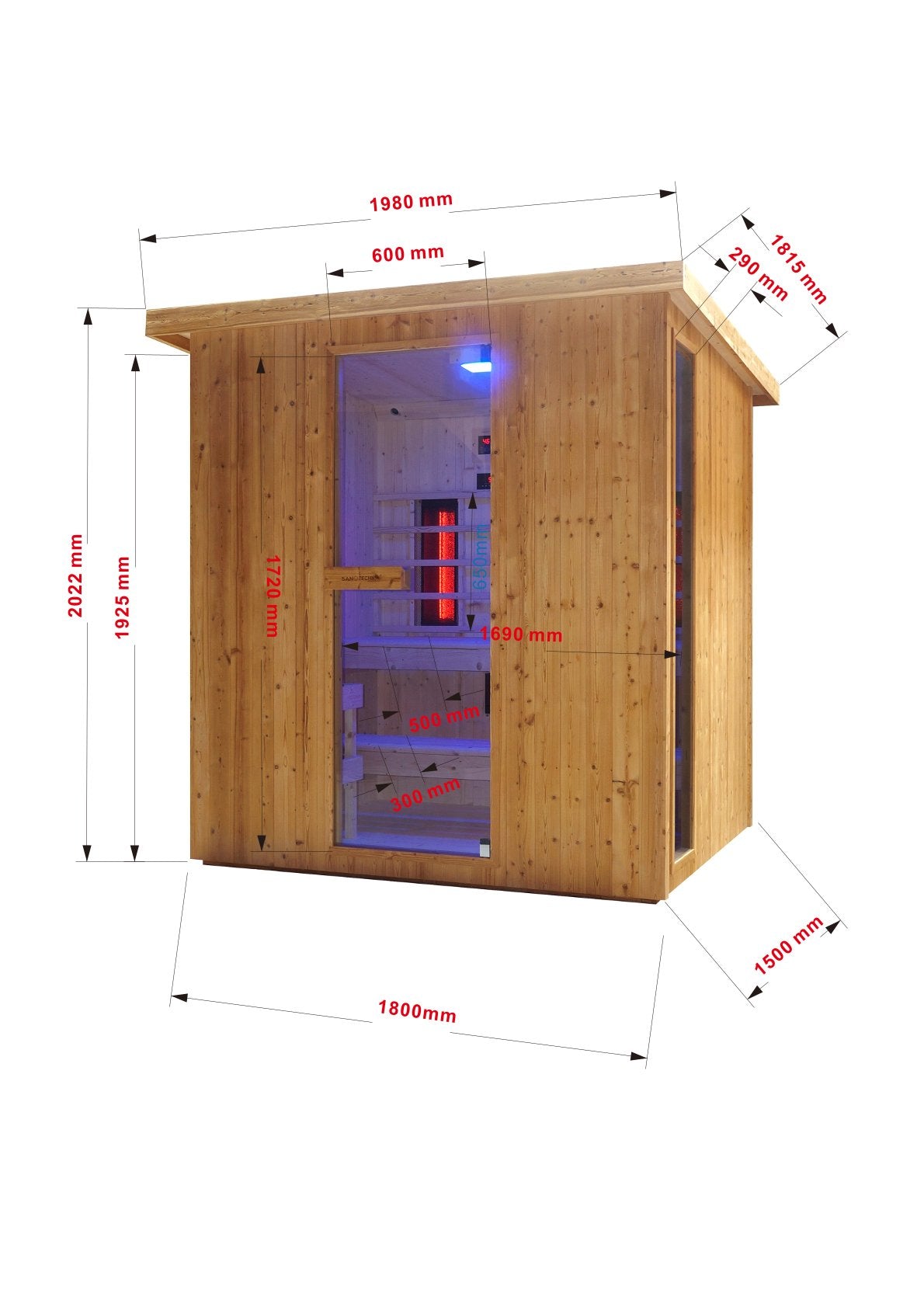 Outdoor Kombination Sauna und Infrarotkabine LAHTI