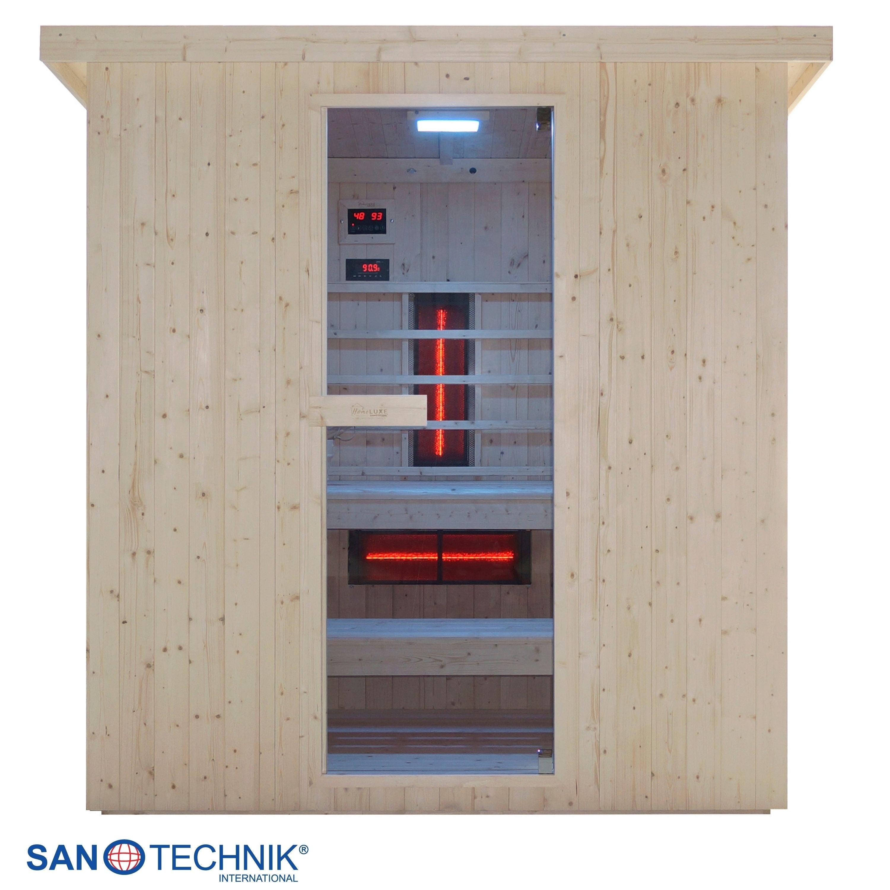 Sanotechnik - LAHTI Außensauna+Infrarotkabine für 5-6 Personen 198x181,5x202,2 cm