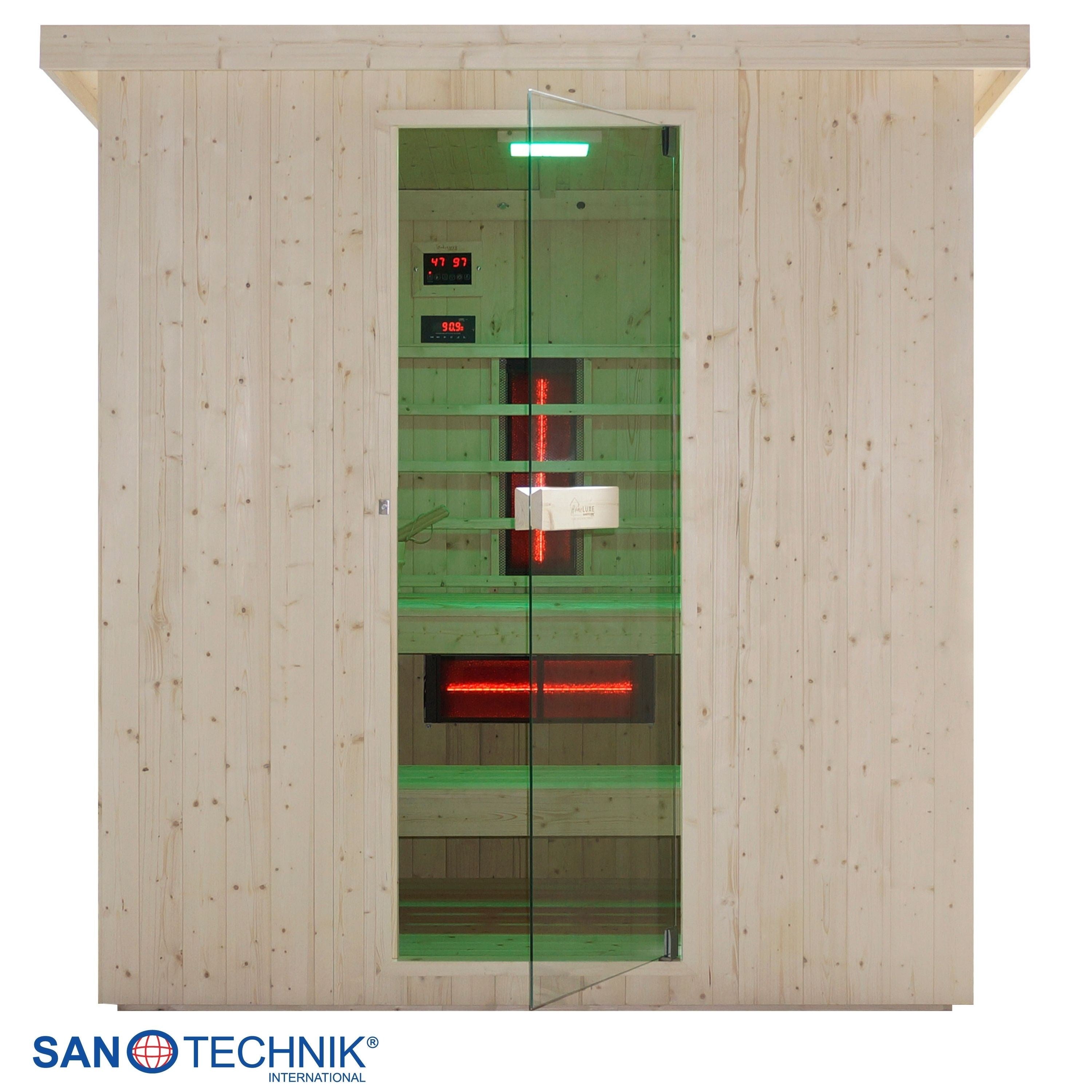 Sanotechnik - LAHTI Außensauna+Infrarotkabine für 5-6 Personen 198x181,5x202,2 cm