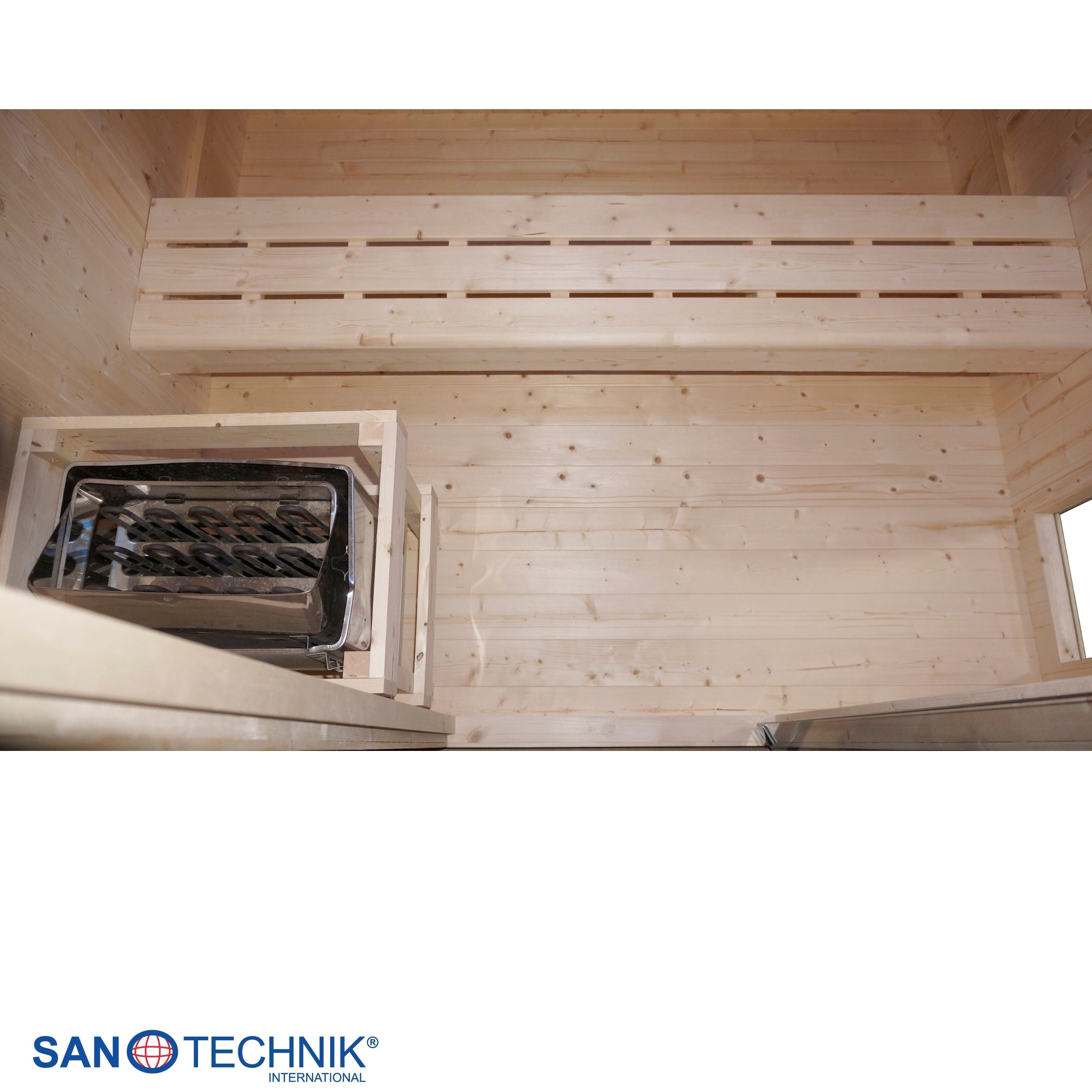 Sanotechnik - LAHTI Außensauna+Infrarotkabine für 5-6 Personen 198x181,5x202,2 cm