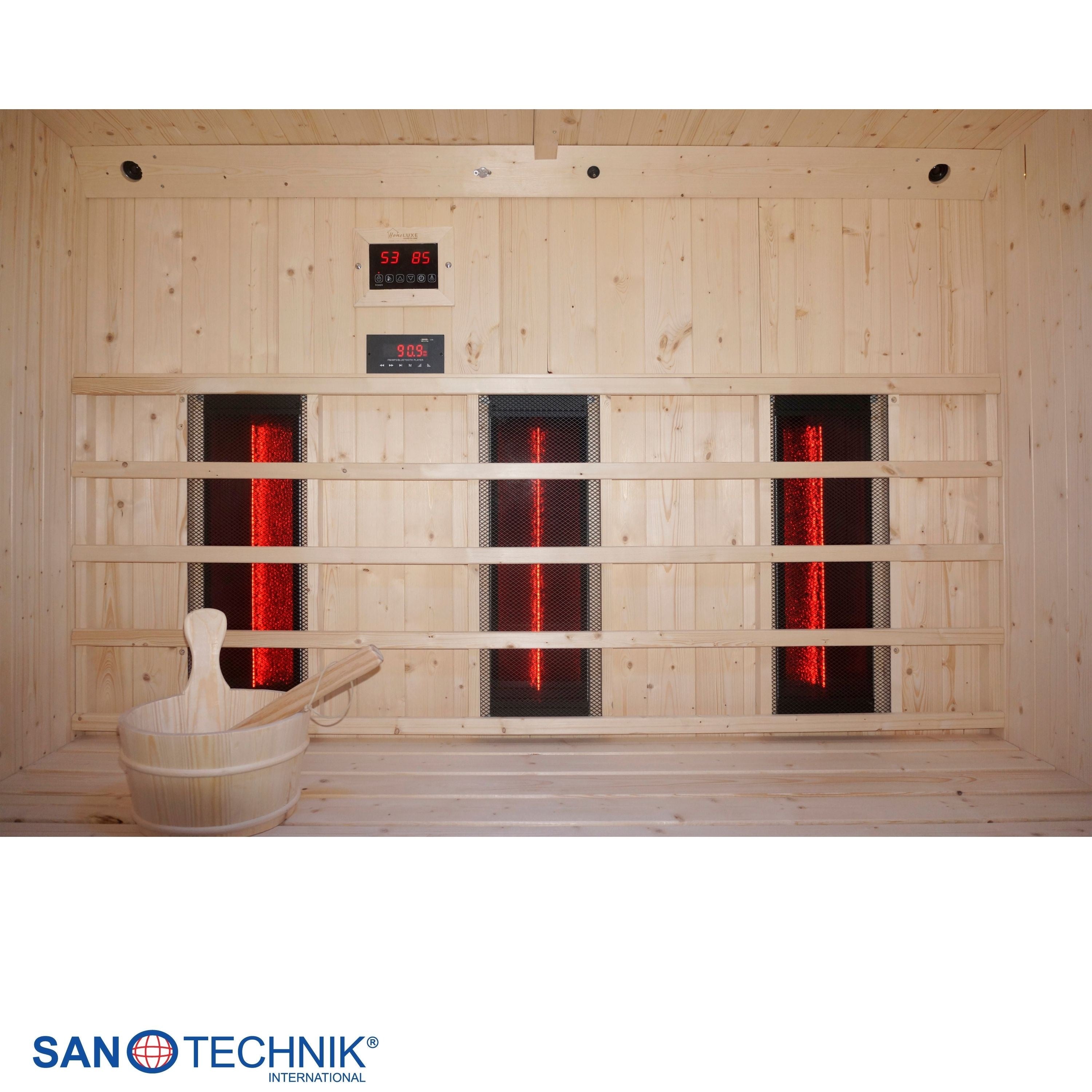 Sanotechnik - LAHTI Außensauna+Infrarotkabine für 5-6 Personen 198x181,5x202,2 cm